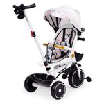 Jucarii, Copii si Bebe - Jucarii si jocuri - Jucarii de exterior - Triciclete - Tricicleta Ecotoys, maner paternal, scaun reversibil, copertina, alb KID005949 - Infinity.ro