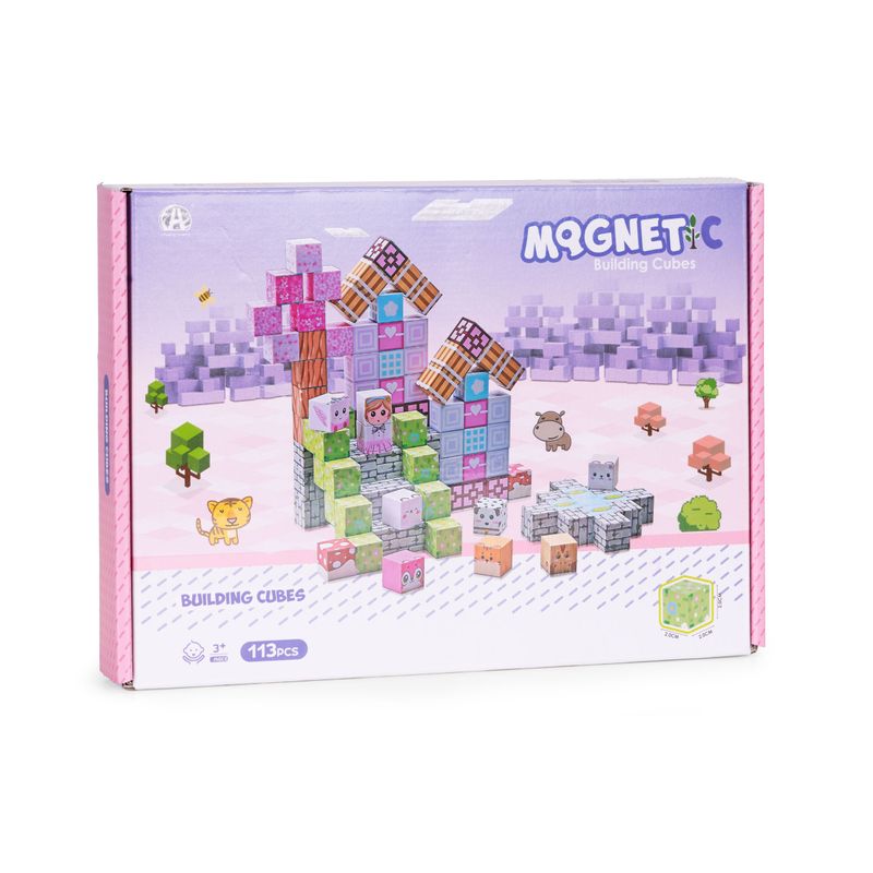 Jucarii, Copii si Bebe - Jucarii si jocuri - Seturi de constructie si cuburi - Seturi de constructie - Cuburi magnetice pentru copii, 113 piese, multicolor KID008360 - Infinity.ro