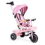 Jucarii, Copii si Bebe - Jucarii si jocuri - Jucarii de exterior - Triciclete - Tricicleta Ecotoys, 2 in 1, scaun rotativ, melodi si lumini, copertina, roz KID005932 - Infinity.ro