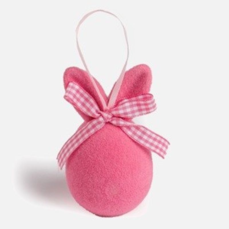 Casa si Gradina - Decoratiuni - Decoratiuni de sezon - Ou Decorativ de Paste cu Urechi de Iepure, Fucsia, 9 cm - Infinity.ro