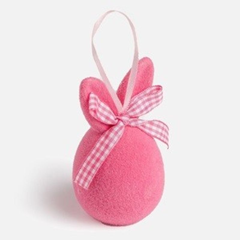 Casa si Gradina - Decoratiuni - Decoratiuni de sezon - Ou Decorativ de Paste cu Urechi de Iepure, Fucsia, 9 cm - Infinity.ro