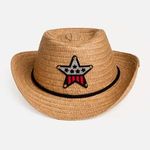 Fashion, accesorii si bijuterii - Copii - Accesorii copii - Caciuli si palarii copii - Palarie Fedora Bej cu Decor Stea pentru Copii - Infinity.ro