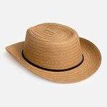Fashion, accesorii si bijuterii - Copii - Accesorii copii - Caciuli si palarii copii - Palarie Fedora Bej cu Decor Stea pentru Copii - Infinity.ro