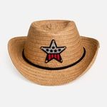 Fashion, accesorii si bijuterii - Copii - Accesorii copii - Caciuli si palarii copii - Palarie Fedora Bej cu Decor Stea pentru Copii - Infinity.ro
