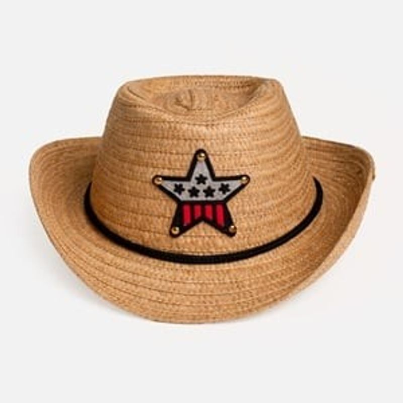 Fashion, accesorii si bijuterii - Copii - Accesorii copii - Caciuli si palarii copii - Palarie Fedora Bej cu Decor Stea pentru Copii - Infinity.ro