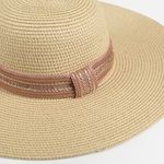 Fashion, accesorii si bijuterii - Femei - Accesorii femei - Caciuli si palarii femei - Palarie cu Panglica Somon si Strasuri pentru Femei, Bor Larg, Marimea 57 - Infinity.ro