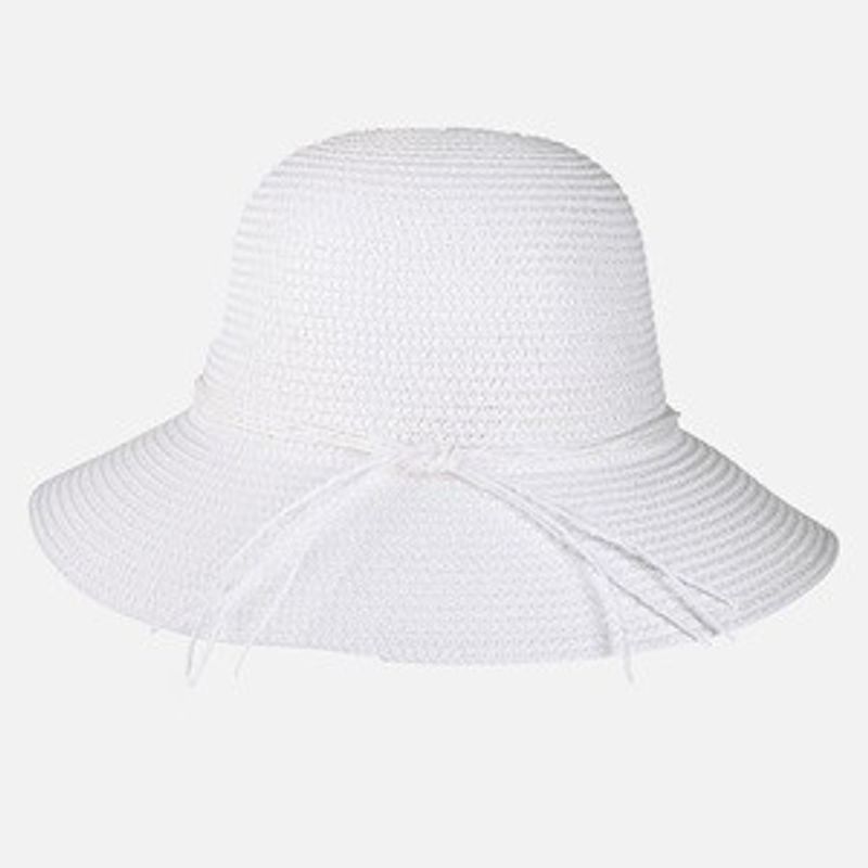 Fashion, accesorii si bijuterii - Femei - Accesorii femei - Caciuli si palarii femei - Palarie de paie alba cu inele decorative pentru femei - Infinity.ro