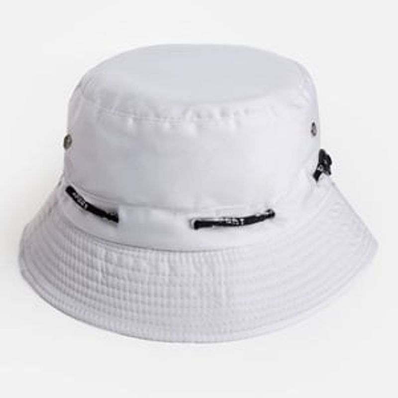 Fashion, accesorii si bijuterii - Femei - Accesorii femei - Caciuli si palarii femei - Palarie bucket alba pentru femei, marimea 57, din poliester si bumbac - Infinity.ro