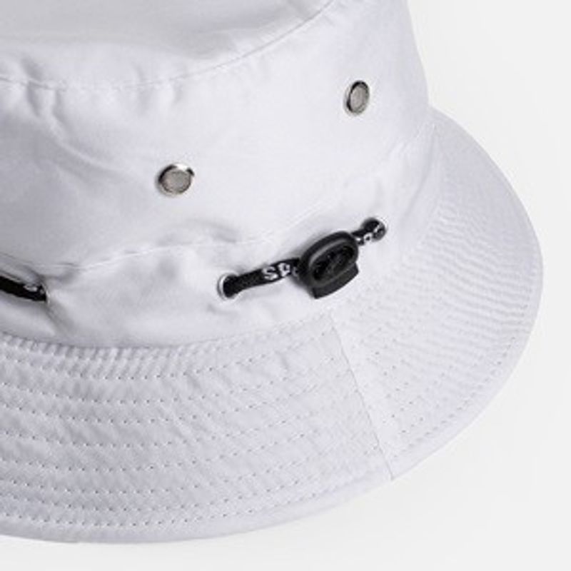Fashion, accesorii si bijuterii - Femei - Accesorii femei - Caciuli si palarii femei - Palarie bucket alba pentru femei, marimea 57, din poliester si bumbac - Infinity.ro