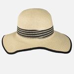 Fashion, accesorii si bijuterii - Femei - Accesorii femei - Caciuli si palarii femei - Palarie de paie cu bor lat si panglica in dungi pentru femei - Infinity.ro