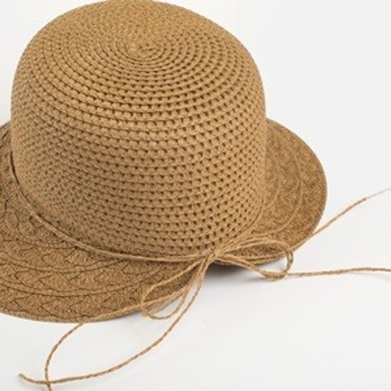 Fashion, accesorii si bijuterii - Femei - Accesorii femei - Caciuli si palarii femei - Palarie de paie cu dantela pentru femei, bor lat, marime reglabila - Infinity.ro