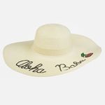 Fashion, accesorii si bijuterii - Femei - Accesorii femei - Caciuli si palarii femei - Palarie de Soare Ecru cu Cirese si Paiete pentru Femei - Infinity.ro