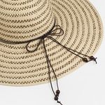 Fashion, accesorii si bijuterii - Femei - Accesorii femei - Caciuli si palarii femei - Palarie de Soare cu Bor Larg, Dungi Ecru si Maro, pentru Femei - Infinity.ro