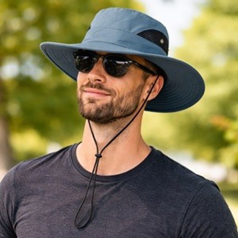 Fashion, accesorii si bijuterii - Barbati - Accesorii barbati - Caciuli si sepci barbati - Palarie bucket albastra pentru barbati, poliester, marimea 59 - Infinity.ro