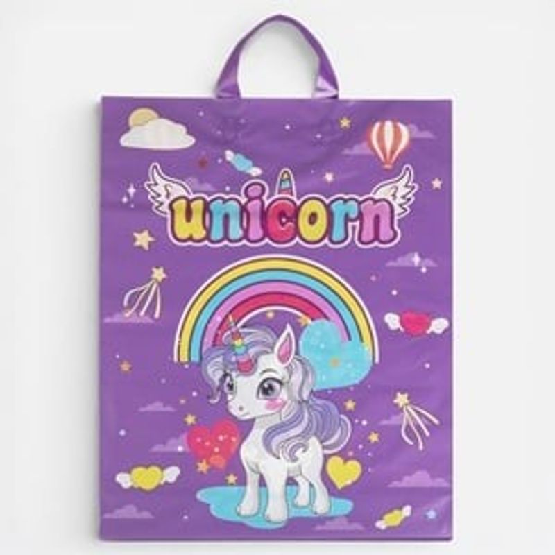 Market - Cadouri - Pungi cadou si accesorii - Punga de Cadou Unicorn Lila pentru Fete - Material Plastic - Infinity.ro