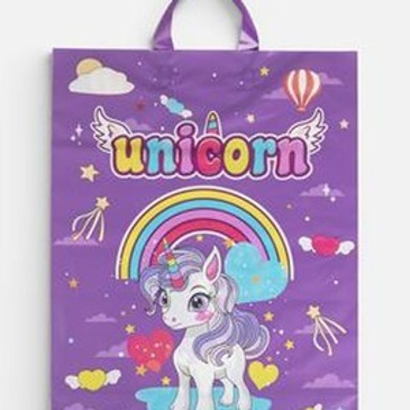 Market - Cadouri - Pungi cadou si accesorii - Punga de Cadou Unicorn Lila pentru Fete - Material Plastic - Infinity.ro