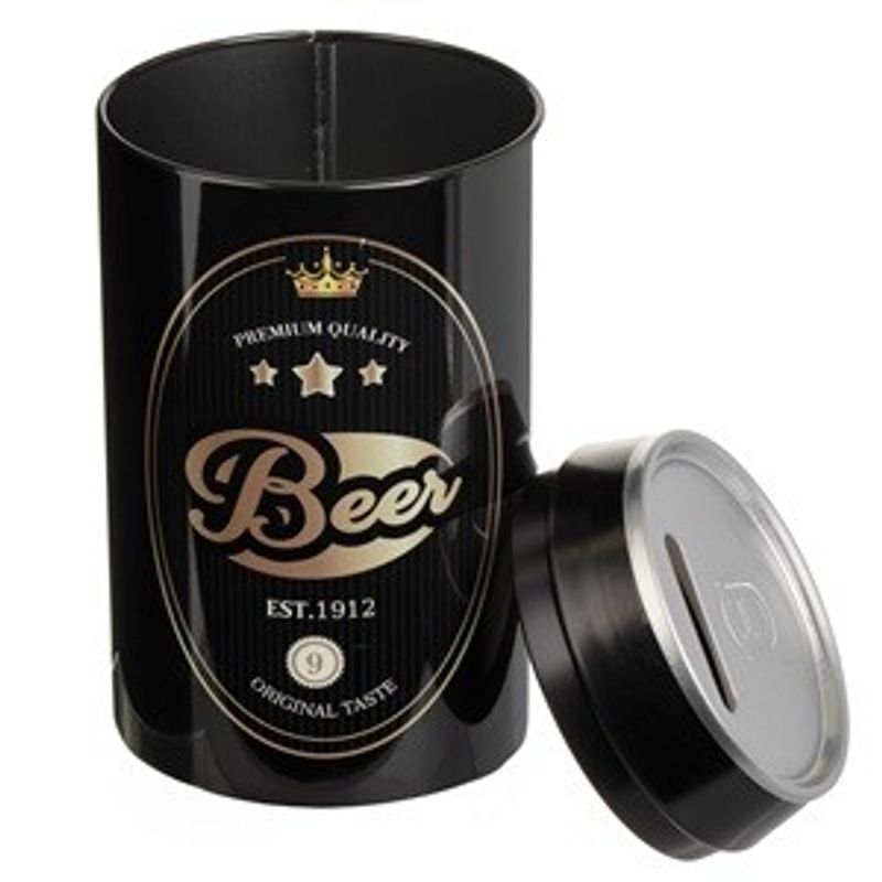Carti si Birotica - Birotica - Accesorii de birou - Pusculite - Pusculita metalica neagra, forma cutie de bere, 8,5 x 16 cm - Infinity.ro