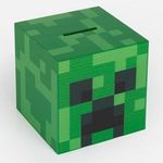 Carti si Birotica - Birotica - Accesorii de birou - Pusculite - Pusculita patrata din plastic, 12x12x12 cm, verde, model Minecraft - Infinity.ro