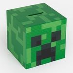 Carti si Birotica - Birotica - Accesorii de birou - Pusculite - Pusculita patrata din plastic, 12x12x12 cm, verde, model Minecraft - Infinity.ro