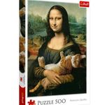 Jucarii, Copii si Bebe - Jucarii si jocuri - Jocuri si puzzle - Puzzle - Puzzle 500 piese, Mona Lisa cu pisica, Multicolor - Infinity.ro