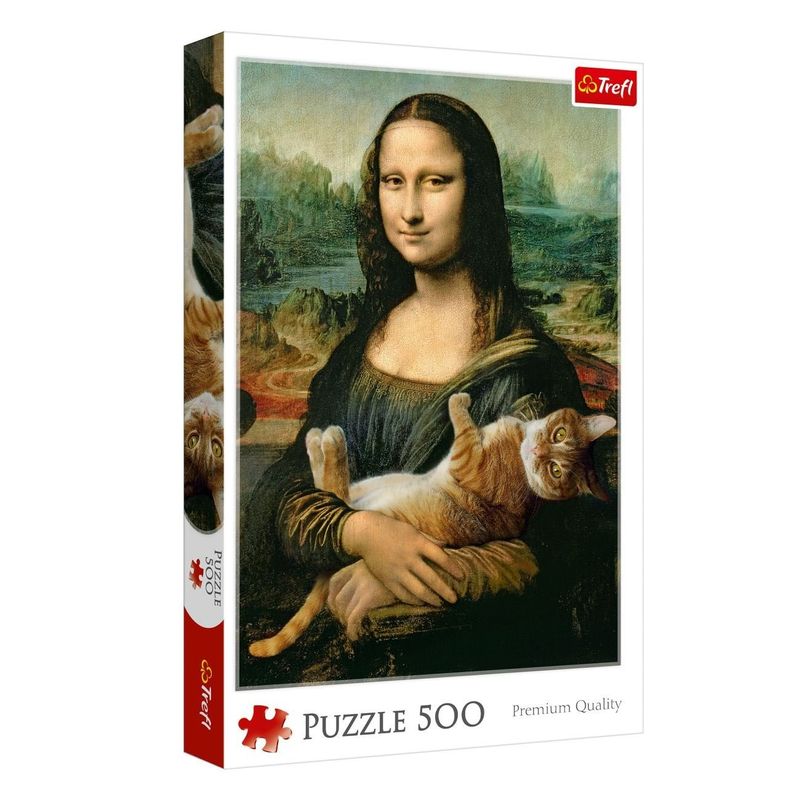 Jucarii, Copii si Bebe - Jucarii si jocuri - Jocuri si puzzle - Puzzle - Puzzle 500 piese, Mona Lisa cu pisica, Multicolor - Infinity.ro