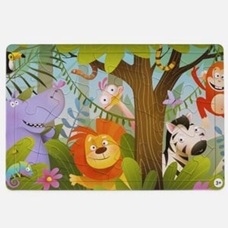 Jucarii, Copii si Bebe - Jucarii si jocuri - Jocuri si puzzle - Puzzle - Puzzle Animale din Jungla, 24 Piese, Multicolor - Infinity.ro