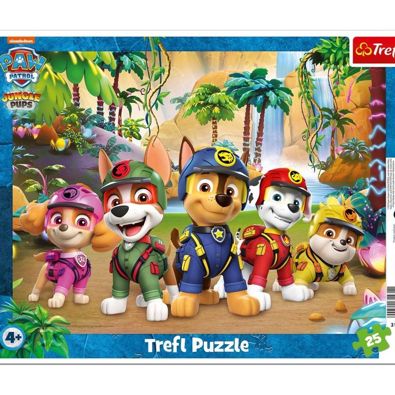 Jucarii, Copii si Bebe - Jucarii si jocuri - Jocuri si puzzle - Puzzle - Puzzle cu 25 de piese, Paw Patrol in Jungla, Multicolor, 4+ ani - Infinity.ro