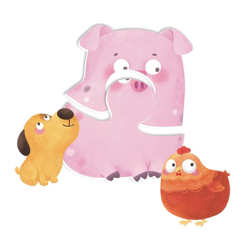Jucarii, Copii si Bebe - Jucarii si jocuri - Jocuri si puzzle - Puzzle - Puzzle cu 6 Animale de la Ferma pentru Bebelusi, 12 piese, Multicolor - Infinity.ro