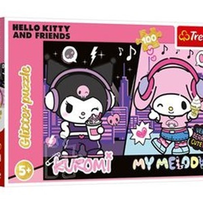 Jucarii, Copii si Bebe - Jucarii si jocuri - Jocuri si puzzle - Puzzle - Puzzle cu detalii cu glitter, 100 piese, Roz - Infinity.ro