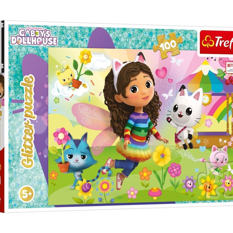 Jucarii, Copii si Bebe - Jucarii si jocuri - Jocuri si puzzle - Puzzle - Puzzle cu Fluturi si Glitter, 100 de piese, Multicolor - Infinity.ro