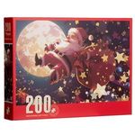 Jucarii, Copii si Bebe - Jucarii si jocuri - Jocuri si puzzle - Puzzle - Puzzle de Craciun cu Mos Craciun pe Cer, 200 de piese, Multicolor, 560x380mm - Infinity.ro