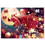 Jucarii, Copii si Bebe - Jucarii si jocuri - Jocuri si puzzle - Puzzle - Puzzle de Craciun cu Mos Craciun pe Cer, 200 de piese, Multicolor, 560x380mm - Infinity.ro