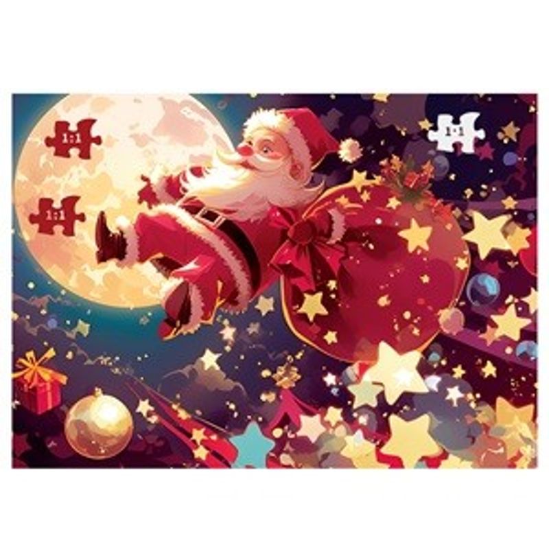 Jucarii, Copii si Bebe - Jucarii si jocuri - Jocuri si puzzle - Puzzle - Puzzle de Craciun cu Mos Craciun pe Cer, 200 de piese, Multicolor, 560x380mm - Infinity.ro