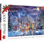 Jucarii, Copii si Bebe - Jucarii si jocuri - Jocuri si puzzle - Puzzle - Puzzle de Craciun cu Peisaj de Iarna din Muntii Dolomiti, 1000 de piese - Infinity.ro