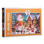 Jucarii, Copii si Bebe - Jucarii si jocuri - Jocuri si puzzle - Puzzle - Puzzle de Craciun cu Figurine in Sat Nins, 24 piese, Multicolor - Infinity.ro