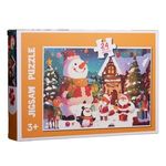 Jucarii, Copii si Bebe - Jucarii si jocuri - Jocuri si puzzle - Puzzle - Puzzle de Craciun cu Figurine in Sat Nins, 24 piese, Multicolor - Infinity.ro