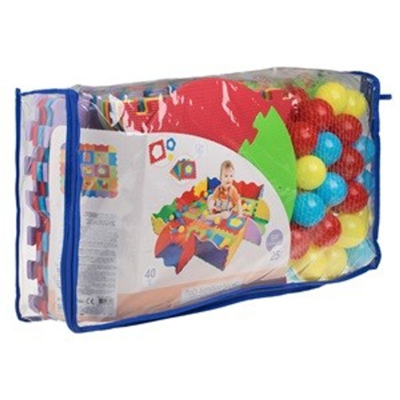 Jucarii, Copii si Bebe - Jucarii si jocuri - Jocuri si puzzle - Puzzle - Puzzle de Podea cu 40 de Mingi Colorate, 25 Piese, Multicolor, Spuma - Infinity.ro