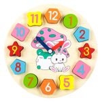Jucarii, Copii si Bebe - Jucarii si jocuri - Jocuri si puzzle - Puzzle - Puzzle din Lemn Ceas cu Animale, 12 piese, 25 cm, Multicolor - Infinity.ro