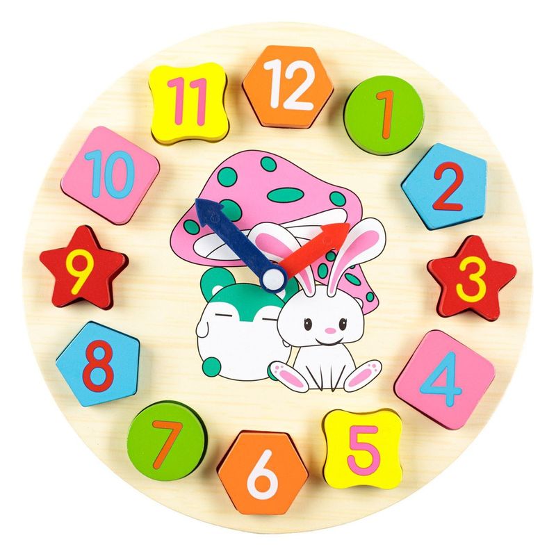 Jucarii, Copii si Bebe - Jucarii si jocuri - Jocuri si puzzle - Puzzle - Puzzle din Lemn Ceas cu Animale, 12 piese, 25 cm, Multicolor - Infinity.ro