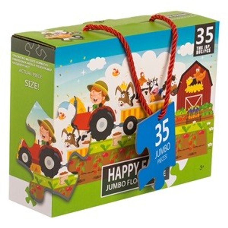 Jucarii, Copii si Bebe - Jucarii si jocuri - Jocuri si puzzle - Puzzle - Puzzle Ferma cu Animale si Tractor, 35 Piese Jumbo, Multicolor - Infinity.ro
