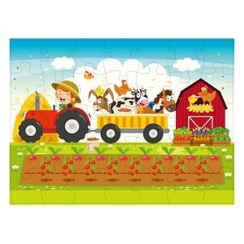 Jucarii, Copii si Bebe - Jucarii si jocuri - Jocuri si puzzle - Puzzle - Puzzle Ferma cu Animale si Tractor, 35 Piese Jumbo, Multicolor - Infinity.ro