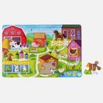 Jucarii, Copii si Bebe - Jucarii si jocuri - Jocuri si puzzle - Puzzle - Puzzle Ferma cu Animale, 24 Piese, Multicolor, Carton - Infinity.ro