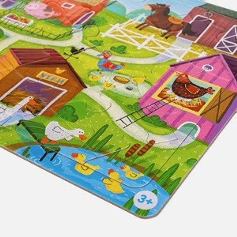 Jucarii, Copii si Bebe - Jucarii si jocuri - Jocuri si puzzle - Puzzle - Puzzle Ferma cu Animale, 24 Piese, Multicolor, Carton - Infinity.ro