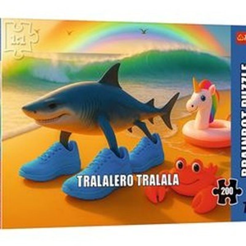 Jucarii, Copii si Bebe - Jucarii si jocuri - Jocuri si puzzle - Puzzle - Puzzle pentru copii, 200 piese, Rechin cu pantofi, Multicolor - Infinity.ro