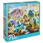 Jucarii, Copii si Bebe - Jucarii si jocuri - Jocuri si puzzle - Puzzle - Puzzle Rotund Dinozauri, 70 de piese, Multicolor, Carton - Infinity.ro