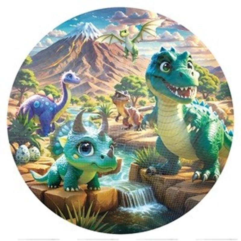 Jucarii, Copii si Bebe - Jucarii si jocuri - Jocuri si puzzle - Puzzle - Puzzle Rotund Dinozauri, 70 de piese, Multicolor, Carton - Infinity.ro
