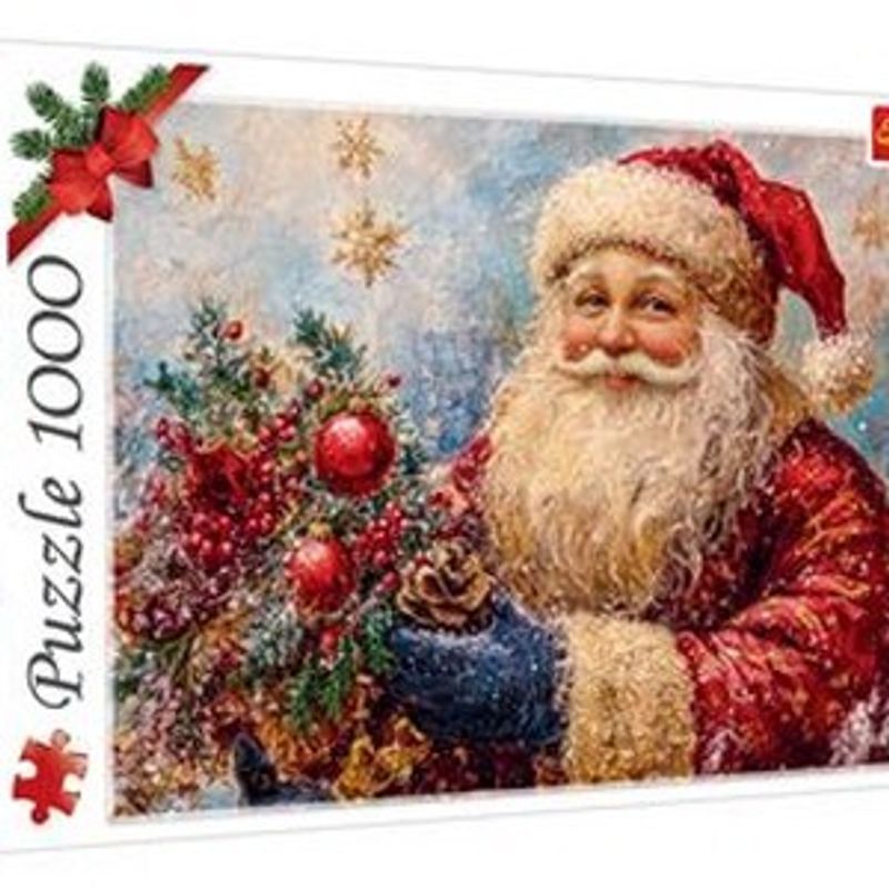 Jucarii, Copii si Bebe - Jucarii si jocuri - Jocuri si puzzle - Puzzle - Puzzle Vintage cu Mos Craciun si Brad de Craciun, 1000 piese, Multicolor - Infinity.ro