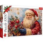 Jucarii, Copii si Bebe - Jucarii si jocuri - Jocuri si puzzle - Puzzle - Puzzle Vintage cu Mos Craciun si Brad de Craciun, 1000 piese, Multicolor - Infinity.ro