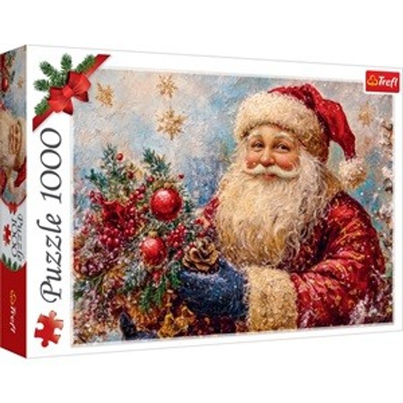 Jucarii, Copii si Bebe - Jucarii si jocuri - Jocuri si puzzle - Puzzle - Puzzle Vintage cu Mos Craciun si Brad de Craciun, 1000 piese, Multicolor - Infinity.ro