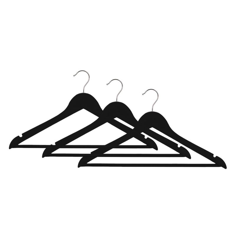 Casa si Gradina - Mobilier - Organizare si depozitare - Umerase si valeti - Umerase de lemn negre, set 3 buc, 44,5 cm - Infinity.ro